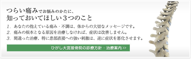 ひがし大宮接骨院診療方針